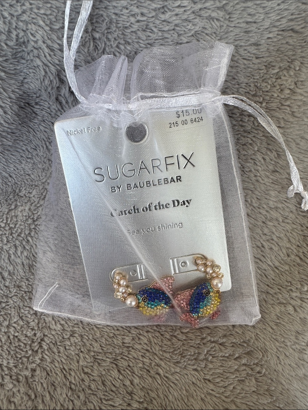 Sugarfix Catch of the Day Rainbow Dangling Fish Earrings - Picture 4 of 4